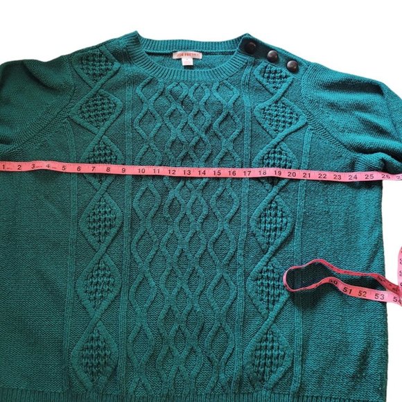 1X Joe Fresh Forest Green Cable Sweater with Button Collar - Picture 6 of 7